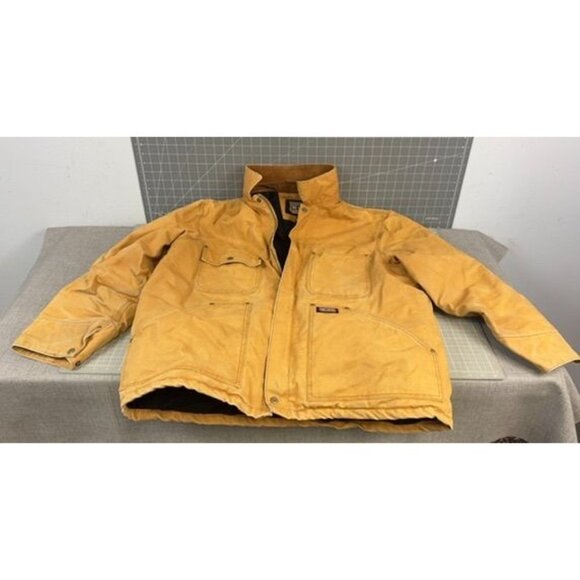 Big Smith Other - Big Smith Men's L/XL Insulated Chore/Work Coat Brass Zipper Tan Canvas Durable O